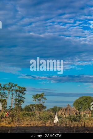 Traditional Mundari tribe village, Central Equatoria, Terekeka, South Sudan Stock Photo