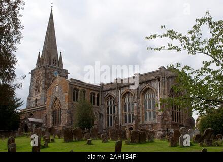 St Mary's church in Adderbury, Oxfordshire. It is one of the largest parish churches in Oxfordshire and nicknamed Cathedral of the Feldon. Stock Photo