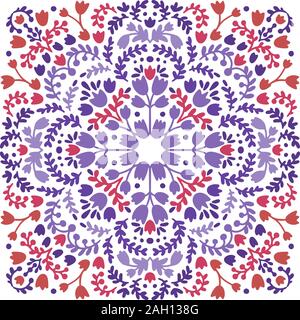 Floral paisley ornament pattern. Ethnic Mandala towel, yoga mat print. Stock Vector