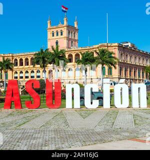 ASUNCION, PARAGUAY - JUNE 24, 2019: Government Palace (Lopez Palace) Stock Photo