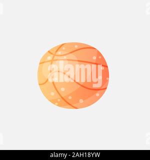 Vector icon, flat colored illustration of basketball ball, isolated on light background. Professional sport basketball symbol, orange rubber ball for Stock Vector