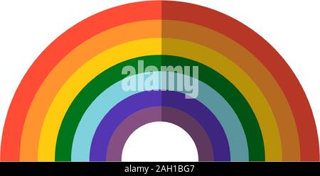 Vector colorful rainbow icon, flat illustration isolated on white background. Homosexual minority concept icon. LGBT concept image. Rainbow spectrum Stock Vector