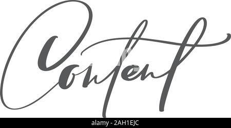 Vector text Content. illustration logo for social media, mobile apps. Blogging sign, design template, modern trend design illustration Stock Vector