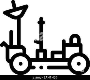 Simple Space Rover Outline. This is a black and white vector ...