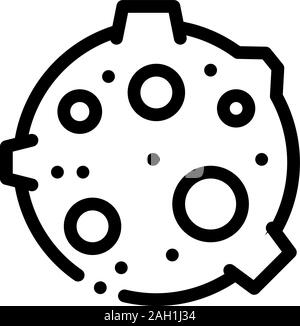 Moon With Craters Icon Outline Illustration Stock Vector
