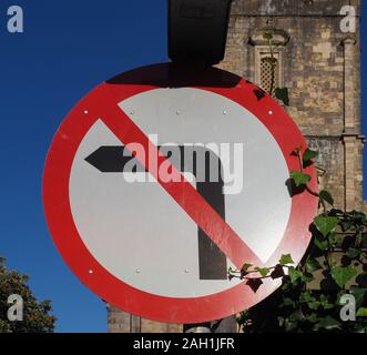Regulatory signs, no left turn traffic sign Stock Photo