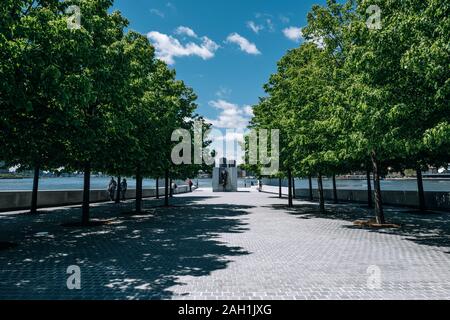 New York City - USA - May 15 2019: Franklin D. Roosevelt Four Freedoms Park on Roosevelt Island Stock Photo