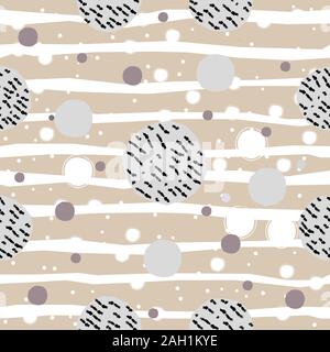 Seamless pattern with pastel colored balls on dotted background. Repeating Pattern. Vector Illustration Stock Vector