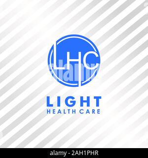 Letter LHC Alphabetic Logo Design Template, Health Care Logo Concept, Abjad  Logo, Acronym, Blue Ellipse Rounded, Intial Logo, Lettermark Stock Vector