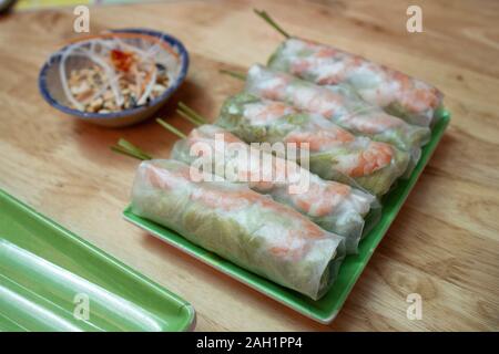 Vietnamese Fresh Spring Rolls, shrimp, Da Nang, Vietnam Stock Photo