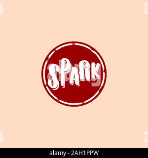Spark Logo Concept, Maroon Ellipse Rounded Logo Design Template Stock Vector