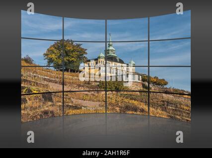 The Spitz House is a former summer house in the wine-growing area of Radebeul, near Dresden, administrative district Meissen, Saxony, Germany, Europe Stock Photo