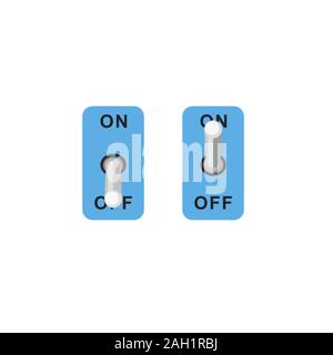 Retro tumbler with on and off position. Switches flat icons in flat style. Stock Vector