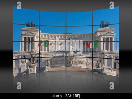The Monumento Nazionale a Vittorio Emanuele II is a national monument in Rome, Lazio, Italy, Europe Stock Photo