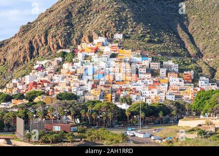Las Teresitas, Tenerife, Canary islands, Spain: Las Teresitas beach and San Andres village. Stock Photo