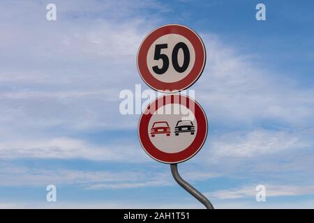 Sign, 50 km/h limit Stock Photo - Alamy