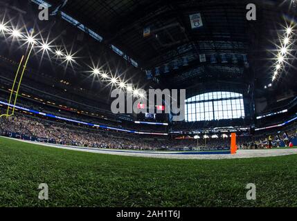 Indianapolis, Indiana, USA. 22nd Dec, 2019. A general view of the field during NFL football game action between the Carolina Panthers and the Indianapolis Colts at Lucas Oil Stadium in Indianapolis, Indiana. Indianapolis defeated Carolina 38-6. John Mersits/CSM/Alamy Live News Stock Photo