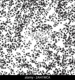 Black dots blots on a white background. Seamless texture for fabrics or packaging randomly scattered dots. Stock Vector