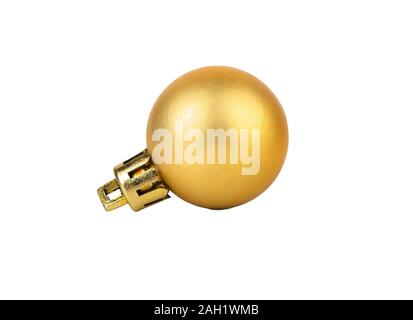 Golden Christmas ball isolated on white background Stock Photo