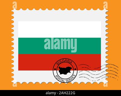 Bulgaria Flag With Postage Stamp Vector illustration Eps 10 Stock Vector
