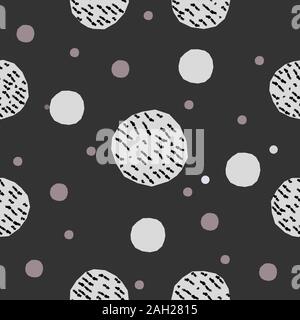 Seamless pattern with pastel colored balls on dotted background. Repeating Pattern. Vector Illustration Stock Vector