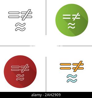 Math symbols color icon. Equals, is not and approximately equal to ...