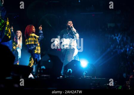 Sunrise, United States. 22nd Dec, 2019. Khalid performs during the Y100 Jingle Ball at the BB&T Center on December 22, 2019 in Sunrise, Florida. Credit: The Photo Access/Alamy Live News Stock Photo