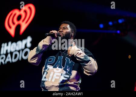 Sunrise, United States. 22nd Dec, 2019. Khalid performs during the Y100 Jingle Ball at the BB&T Center on December 22, 2019 in Sunrise, Florida. Credit: The Photo Access/Alamy Live News Stock Photo