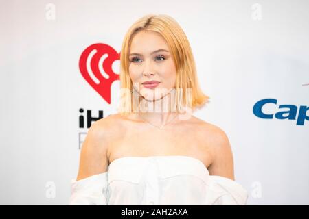 Sunrise, United States. 22nd Dec, 2019. Zara Larsson poses backstage during the Y100 Jingle Ball at the BB&T Center on December 22, 2019 in Sunrise, Florida. Credit: The Photo Access/Alamy Live News Stock Photo