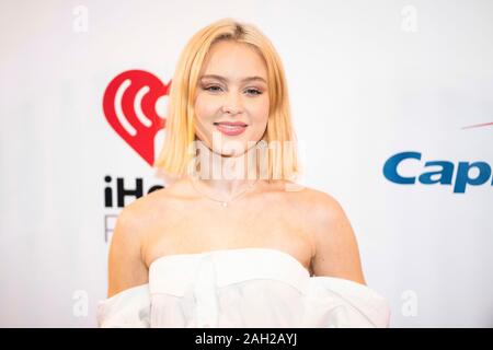 Sunrise, United States. 22nd Dec, 2019. Zara Larsson poses backstage during the Y100 Jingle Ball at the BB&T Center on December 22, 2019 in Sunrise, Florida. Credit: The Photo Access/Alamy Live News Stock Photo