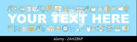 Science teaching bot word concepts banner. Chatbot. Machine learning. Isolated lettering typography idea with linear icons. Artificial intelligence. Stock Vector