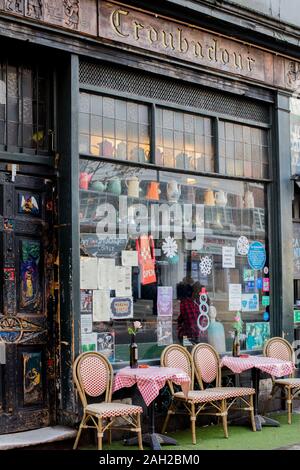 Frontage of Troubadour Cafe on Old Brompton Road, Kensington, London Stock Photo