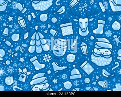 Christmas seamless pattern background. Holiday vector illustration Stock Vector