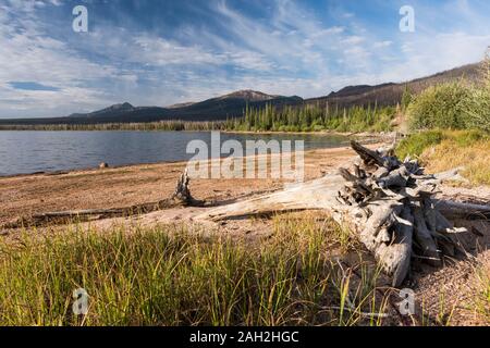 Routt National Forest Recreation Area with Big Creek Lakes and campground on the edge of Mount Zirkel Wilderness. Stock Photo