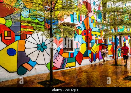 Melaka, Malaysia - Dec 15, 2019: Malaysia-China Friendship Botanical Square at Jonker Walk in China Town, Melaka. Stock Photo