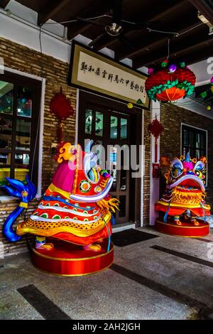 Melaka, Malaysia - Dec 15, 2019 : Cheng Ho's Cultural Museum, Jonker Street in the Chinatown neighborhood of Melaka. Stock Photo