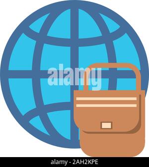 sphere planet browser with postal service Stock Vector