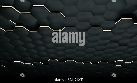 Background concept with hexagon pattern and lightning or electricity ...