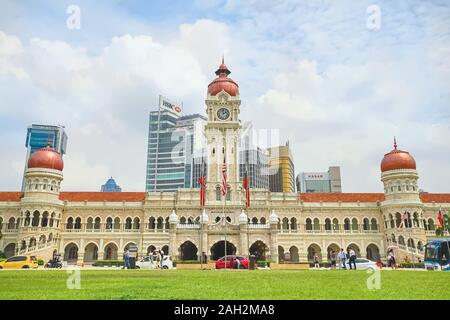 Kuala Lumpur, Malaysia - November 7, 2019: Sultan Abdul Samad building in Kuala Lumpur, Malaysia. The beautiful building with clock tower is located i Stock Photo