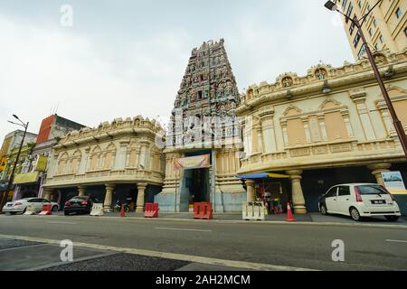 Kuala Lumpur, Malaysia - November 7, 2019: Beautiful Hindu temple named Sri Maha Mariamman in Kuala Lumpur city, Malaysia. Stock Photo