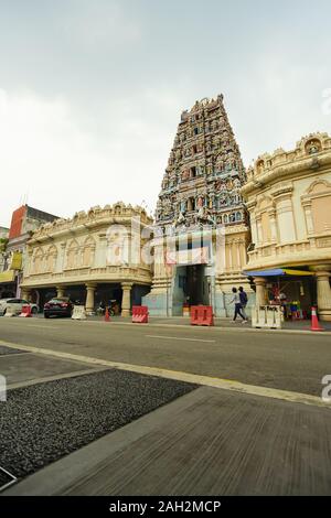 Kuala Lumpur, Malaysia - November 7, 2019: Beautiful Hindu temple named Sri Maha Mariamman in Kuala Lumpur city, Malaysia. Stock Photo