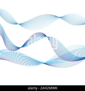 Vector beautiful blue waves on a white background Stock Vector