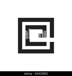 letter ec simple square geometric logo vector Stock Vector