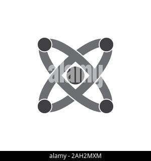 atomic orbital simple dots logo vector Stock Vector