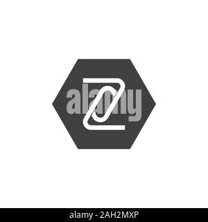 letter z paper clip logo vector Stock Vector