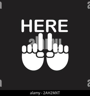 pointing arrow here simple geometric hand symbol vector Stock Vector