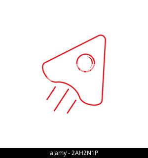 cute space ship thin line logo vector Stock Vector