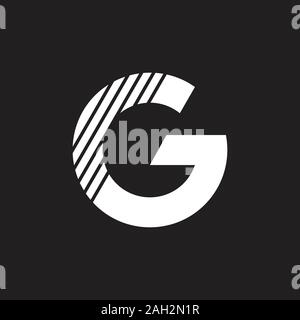 letter g stripes geometric silhouette logo vector Stock Vector