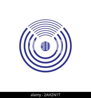 letter u stripes rotate logo vector Stock Vector
