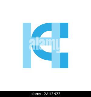 letter hq simple geometric line link logo vector Stock Vector